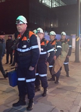 Участие в ночном тренировочном пожарно-тактическом учении на станции Московского метрополитена "Мнёвники"