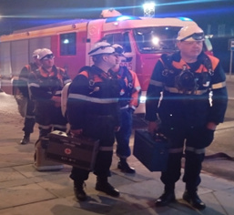 Участие в ночном тренировочном пожарно-тактическом учении на станции Московского метрополитена "Мнёвники"